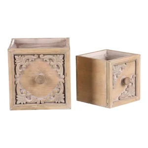 Dřevěný obal na květiny DA201 – sada 2 ks