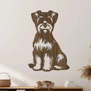 Dřevěný obraz Dandie Dinmont Terrier 27x40 cm Ořech