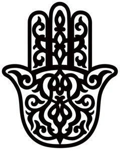 Dřevěný obraz HAMSA II černý 16x20 cm