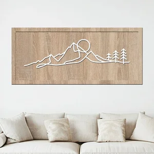 Dřevěný obraz Horský výhled 60x26 cm Dub Sonoma