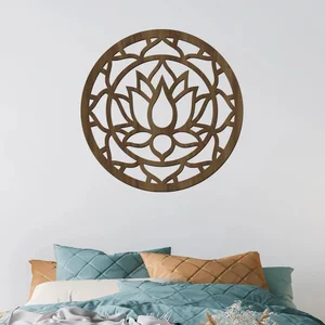 Dřevěný obraz Lotus Mandala 100x100 cm