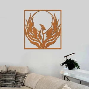 Dřevěný obraz Phoenix - Symbol naděje a obnovy