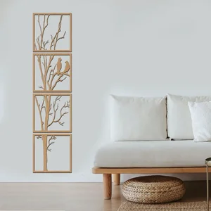 Dřevěný obraz Ptačí strom 40x160 cm