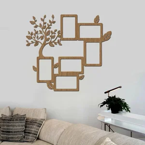 Dřevěný podzimní fotorámeček na zeď 57x52 cm