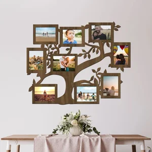 Dřevěný rodinný fotorámeček na zeď 96x76 cm