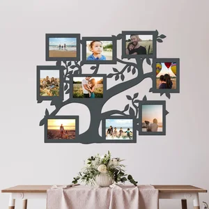 Dřevěný rodinný fotorámeček na zeď 96x76 cm