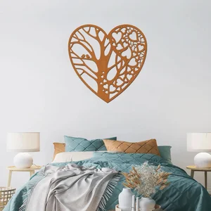 Dřevěný strom srdce na zeď Třešeň, 80 cm