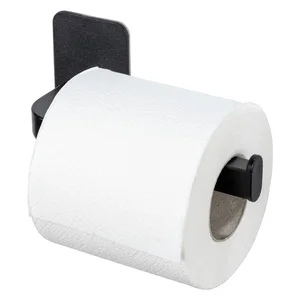 Držák na toaletní papír bez vrtání, černý