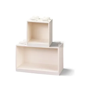 Dvě bílé dětské nástěnné police LEGO Brick