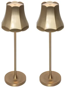 Dvojice dobíjecích retro lamp v růžovém zlatě - Granny IP44