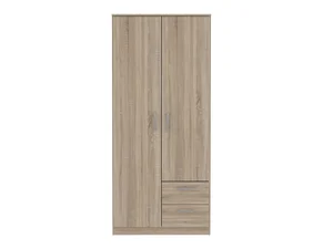 Dvoudveřová skříň DUNANUEJ s dvěma zásuvkami – dub sonoma, 5 let záruka