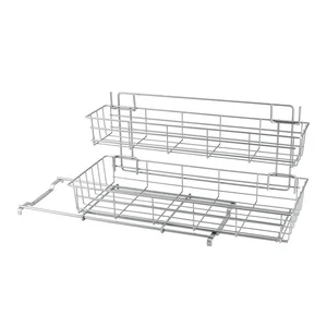 Dvoupatrové přídavné poličky Metaltex Limpio do kuchyňské skříně