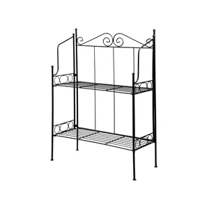 Dvoupatrový černý kovový regál Esschert Design