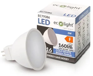 ECOLIGHT MR16 LED Žárovka 12V 2W Studená Bílá