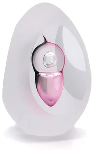 Elegantní broušené skleněné těžítko ve tvaru vajíčka - Dekor 07, Růžovo-černý, 7 cm | Umělecké dílo od Artcristal Bohemia