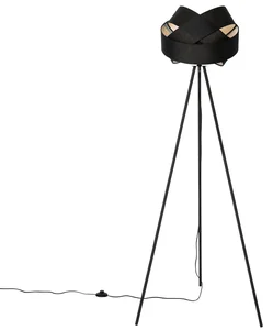 Elegantní černá stojací lampa Cloth
