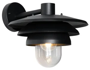 Elegantní černá venkovní nástěnná lampa - Morty IP44
