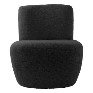 Elegantní černé křeslo Ada z bouclé látky