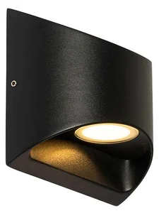 Elegantní černé LED venkovní nástěnné svítidlo s dvojitým světlem IP54 - Mal