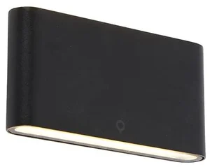 Elegantní Černé Venkovní Nástěnné Svítidlo 17,5 cm s LED IP65 - Batt