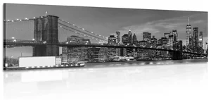 Elegantní Černobílý Obraz Brooklynského Mostu