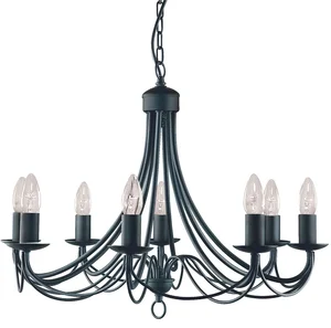 Elegantní černý lustr s osmi rameny Maypole od Searchlight