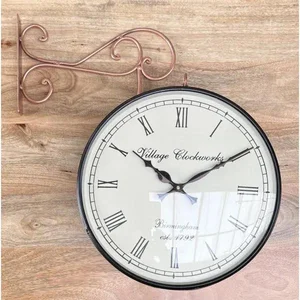 Elegantní indické oboustranné nástěnné hodiny - Průměr 30 cm