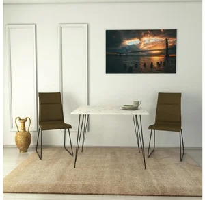 Elegantní jídelní stůl Asir Sandalf 75x90 cm - bílá/černá