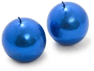 Elegantní sada dvou modrých svíček ve tvaru koule – 4,5 cm