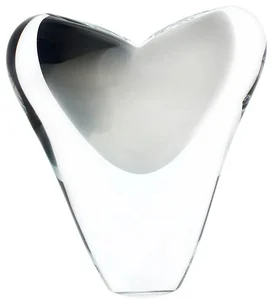 Elegantní skleněná váza 17 cm, opálově bílá a kouřově černá | Luxusní české sklo od Artcristal Bohemia