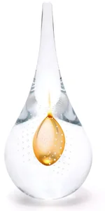 Elegantní Skleněné Těžítko Kapka, Zlatý Topaz, 15 cm | Křišťálové Mistrovství Artcristal Bohemia