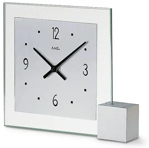 Elegantní skleněno-kovové hodiny AMS 102