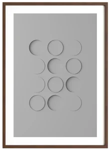 Elegantní stínový plakát z kolekce Light & Shadows, Silver Grey, 500x700 mm