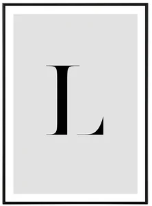 Elegantní Typografický Obraz 'L' - Velikost 50x70 cm