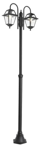 Elegantní venkovní černá lucerna Berta 235 cm - 2 světla, IP44