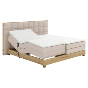 Elektrická boxspring TIANA 160x200 béžová/dub artisan