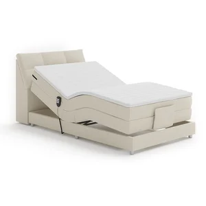 Elektrická polohovací postel Boxspring béžová 120x200 GERONA NEW