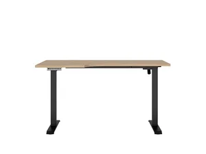 Elektricky polohovatelný rohový stůl Bellarmino 140x90 cm, levý, dub artisan