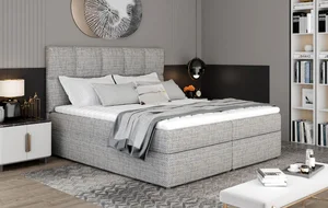 ELTAP Postel Boxspring Glossy Černá s Prošíváním