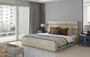 ELTAP Postel Caramel šedá 180x200 s úložným prostorem