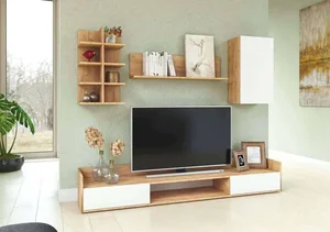 ENBRUN Obývací sestava dub kraft zlatý, matná bílá