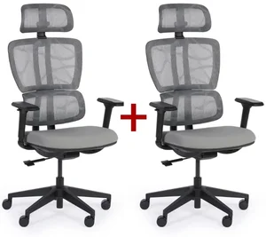 Ergonomická Kancelářská Židle KELLY Šedá - Akce 1+1 Zdarma