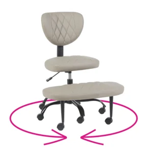 Ergonomická klekačka SAMER – šedohnědá Taupe ekokůže/kov