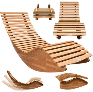 Ergonomické skládací lehátko Deuba z akátového dřeva