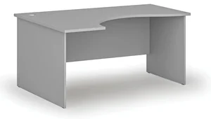 Ergonomický levý psací stůl PRIMO šedý 160x120 cm
