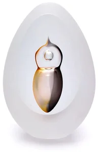 Exkluzivní broušené těžítko v provedení Zlatý topaz/Kouřově černá, 7 cm | Ručně vyráběné české sklo od Artcristal Bohemia