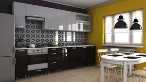Falco Biodera 300 – kuchyňská linka šedý/černý lesk