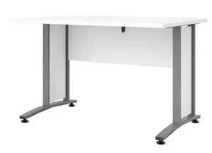 Falco Psací stůl Office 403/437 – bílá a stříbrně šedá