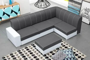 Falco Rest – pravá rohová sedací souprava, tmavě šedá/bílá
