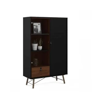 Falco Vitrína Rain 008 – černá mat/ořech